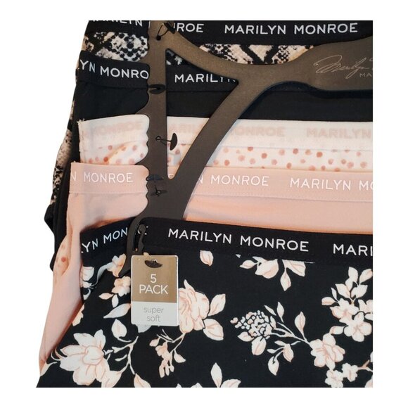 NWT MARILYN MONROE SZ M 5-Pack Super Soft Panties Briefs Pink Black Patterns - Picture 2 of 9